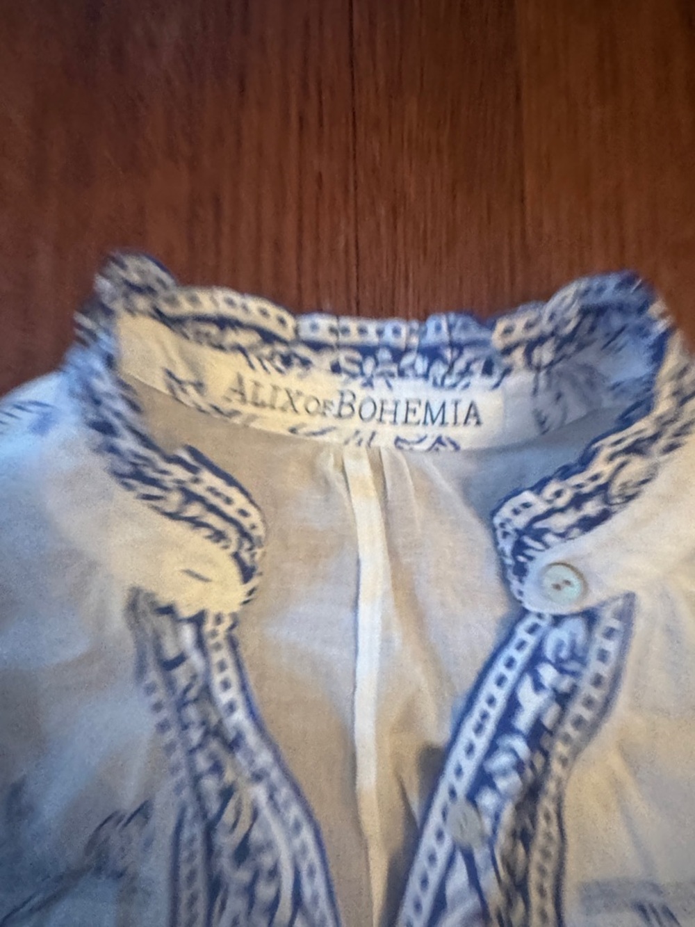 Alix Of Bohemia Light Blue & White Printed Wide-Leg Pants and blouse set - Picture 2 of 2